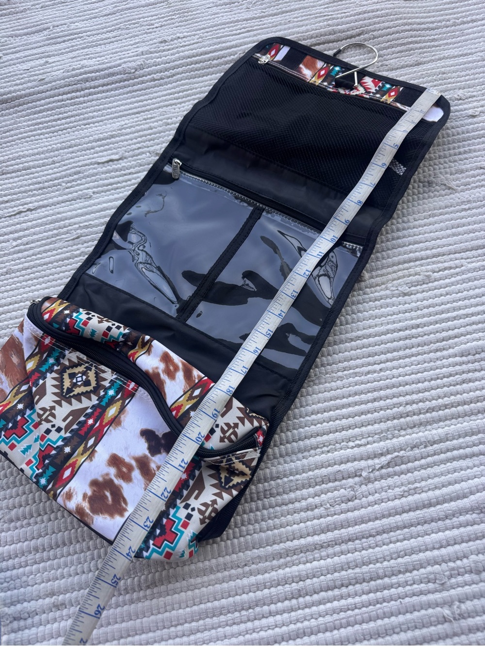 NGIL Western Cow Print Hanging Travel Toiletry Organizer Cosmetic Bag NWT - Picture 6 of 9